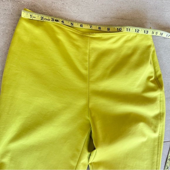St John Yellow Pull-up Ankle Pants Trousers Size 4 - Picture 3 of 9